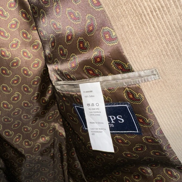 Chaps Ralph Lauren Sport Coat Men 42R Brown Corduroy‎ Elbow Patch Cotton Blazer - Picture 4 of 8